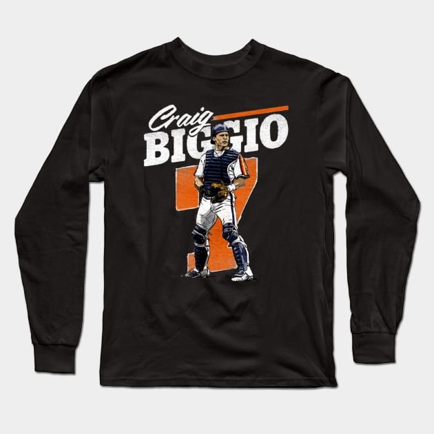 craig biggio retro Long Sleeve T-Shirt by mazihaya pix